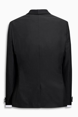 Black Textured Shawl Skinny Fit Suit: Jacket